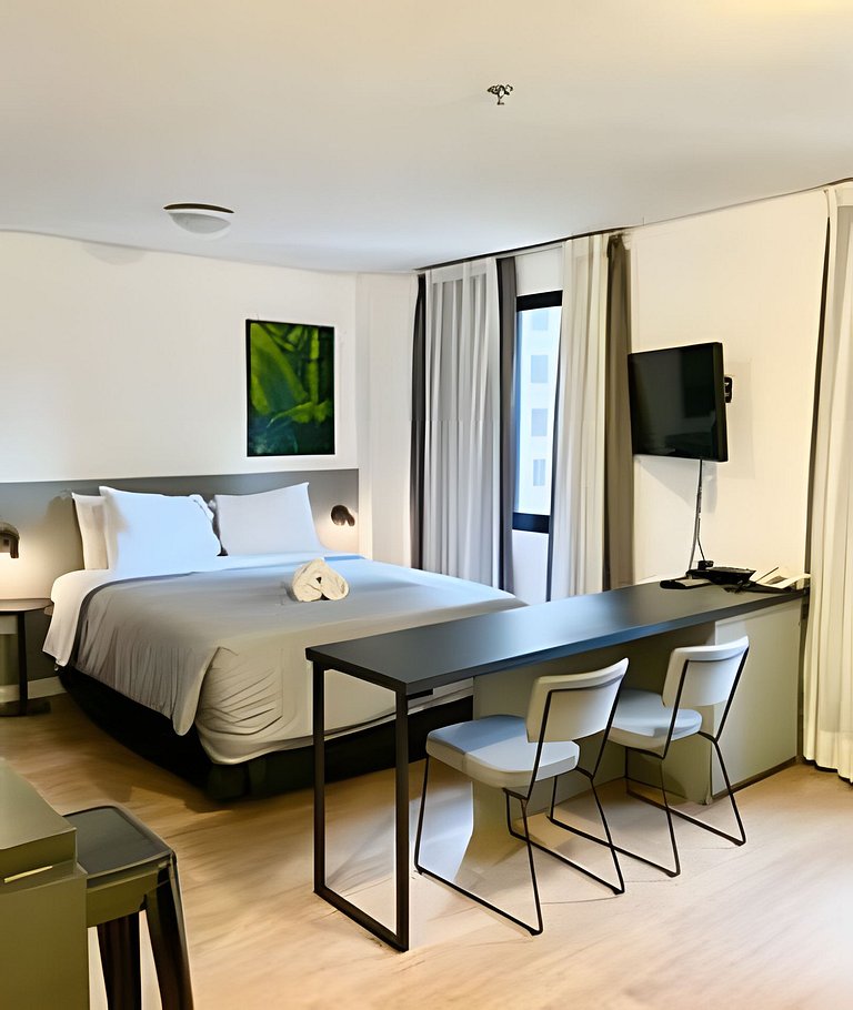 Flat no hotel Merc. Times Square, com vaga