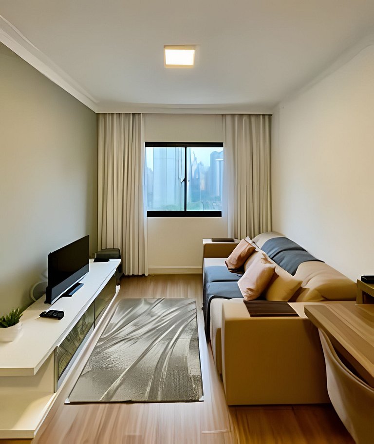 Flat luxo Hotel M. Privilege, com vaga, andar alto