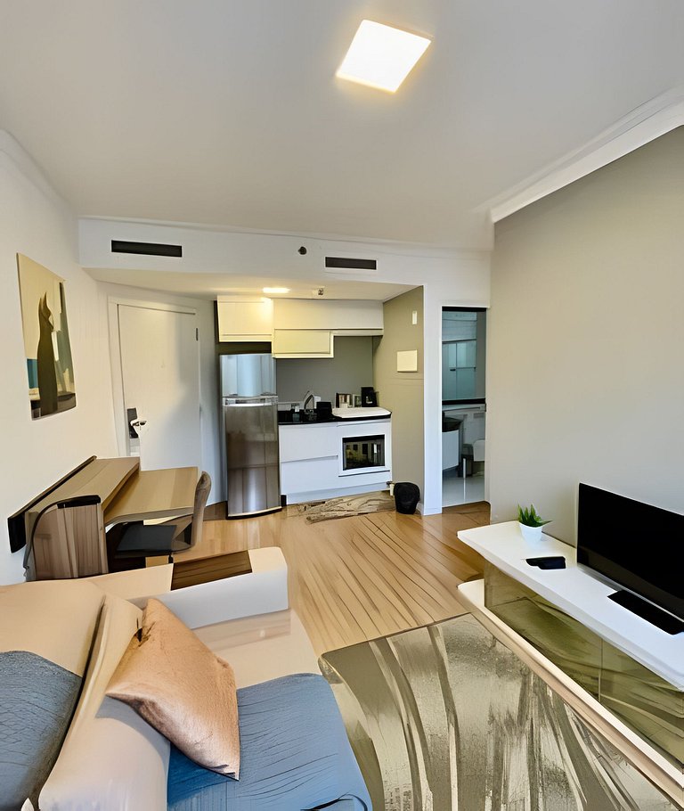 Flat luxo Hotel M. Privilege, com vaga, andar alto