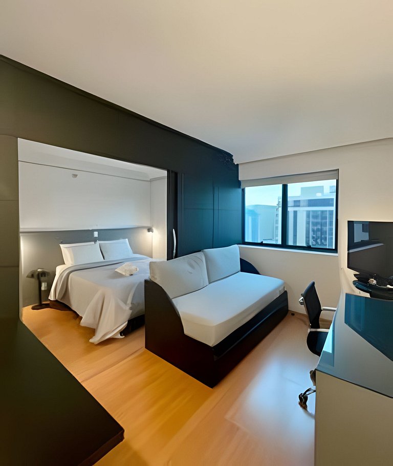 Flat no hotel Mel. Ibirapuera c/ vaga