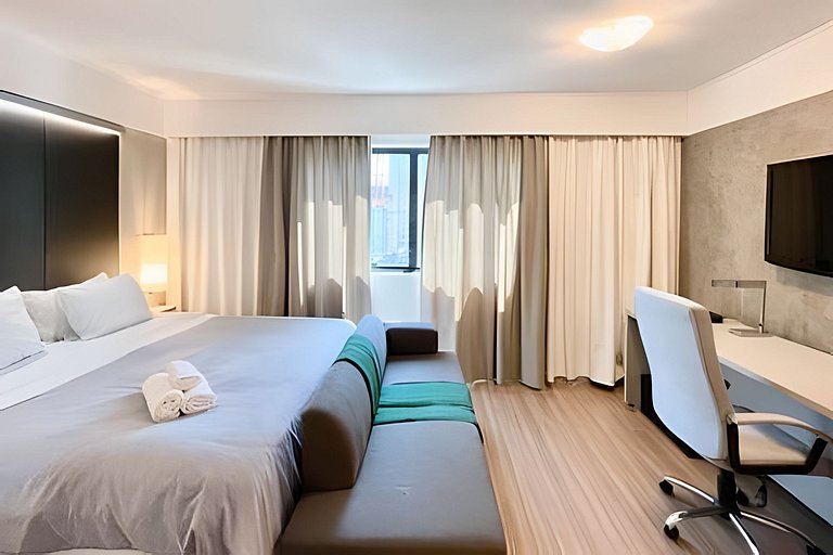 Flat incrível no hotel Mel. Ibirapuera, com vaga