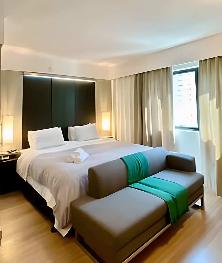 Flat incrível no hotel Mel. Ibirapuera, com vaga