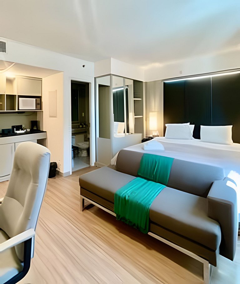 Flat incrível no hotel Mel. Ibirapuera, com vaga