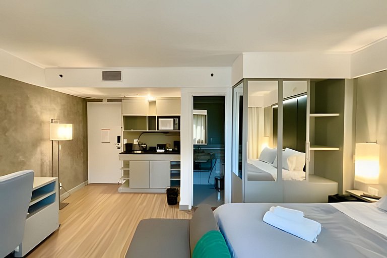 Flat incrível no hotel Mel. Ibirapuera, com vaga