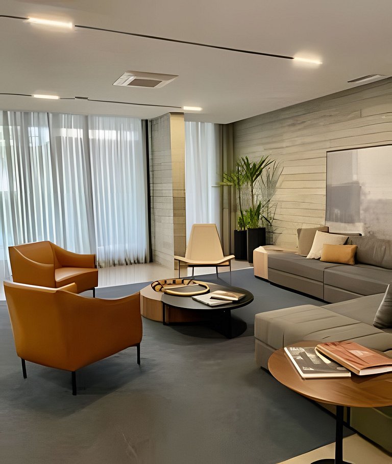 Aconchego a 8min Paulista, Piscina rooftop, AC