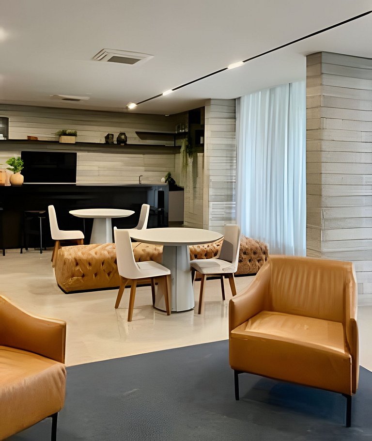 Aconchego a 8min Paulista, Piscina rooftop, AC