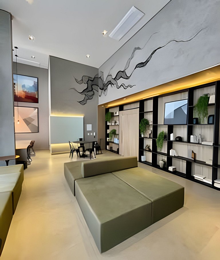 Aconchego a 8min Paulista, Piscina rooftop, AC