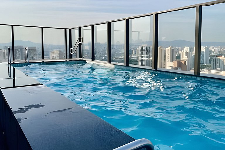 5 min do Allianz Parque | Piscina rooftop e acad.