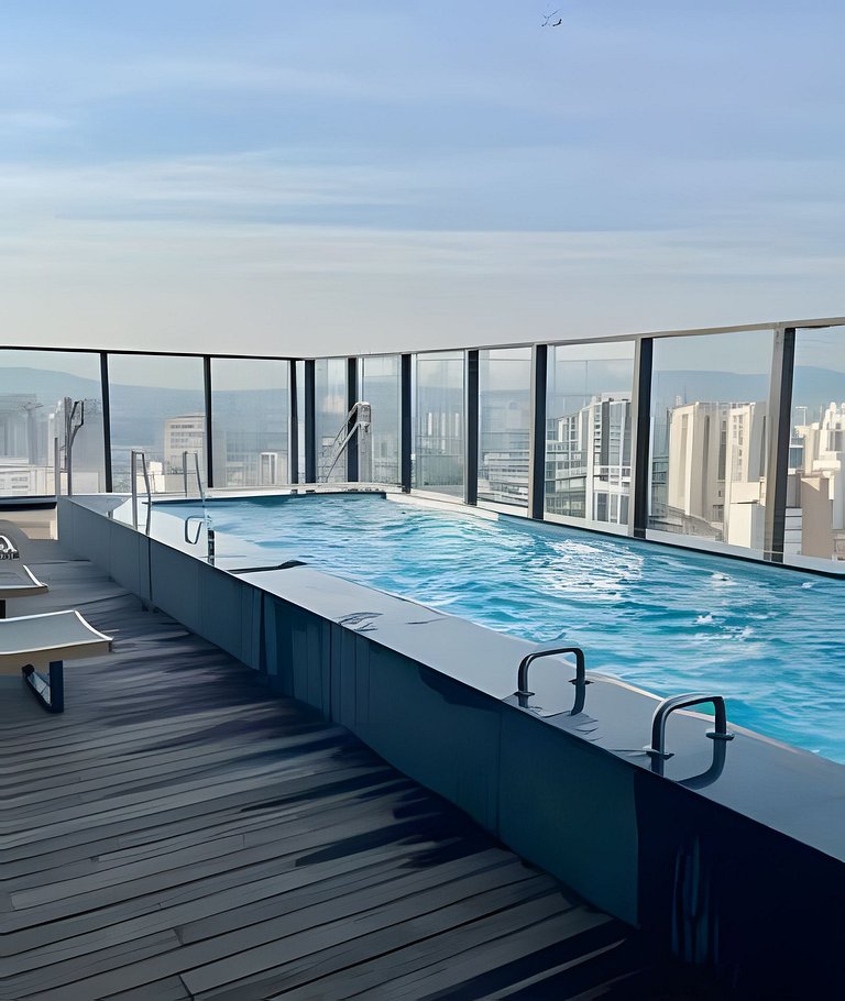 5 min do Allianz Parque | Piscina rooftop e acad.