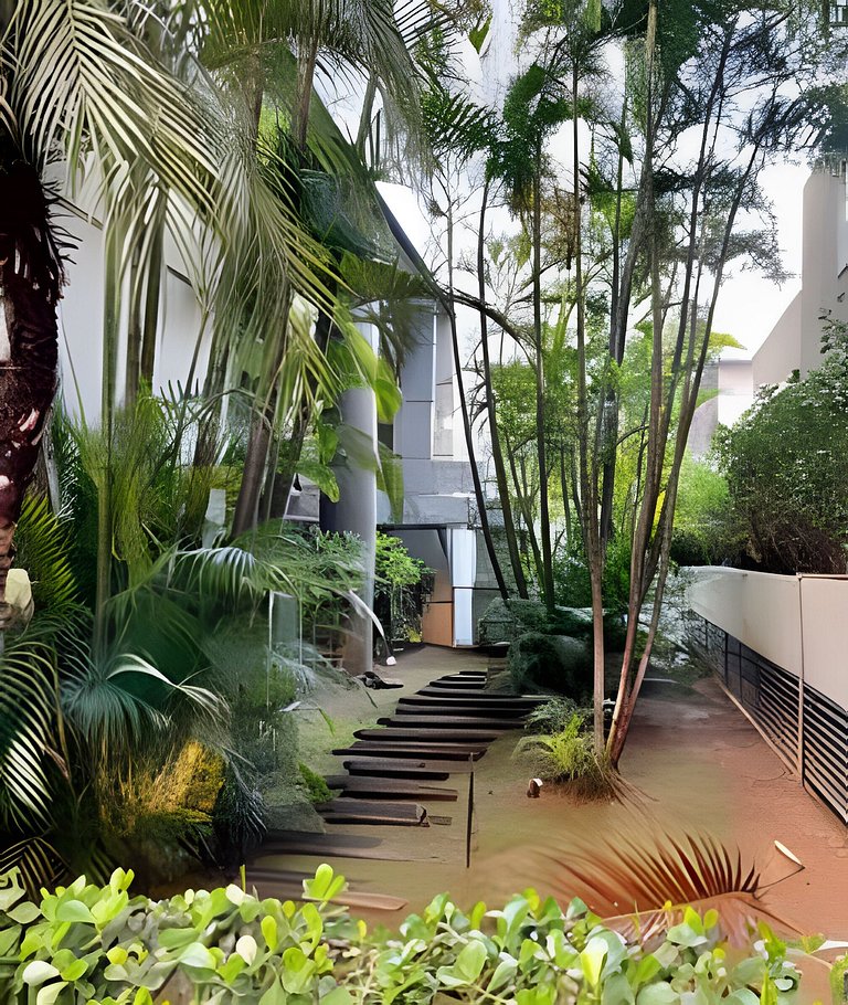 Flat no hotel Q. Paulista nos Jardins, com sacada!