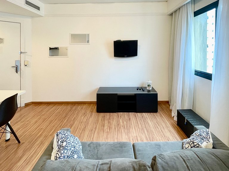 Flat incrível no Hotel M. Privilege, andar alto