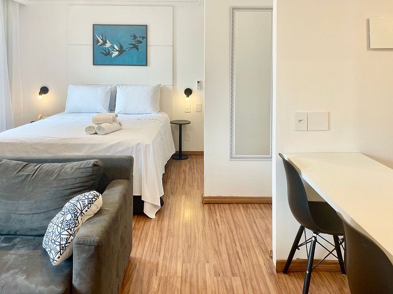 Flat incrível no Hotel M. Privilege, andar alto
