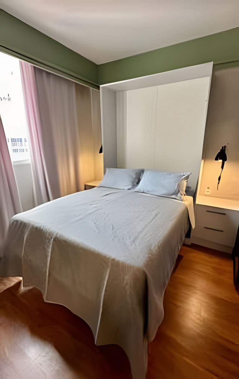 Flat charmoso no hotel Slav. Downtown c/ vaga