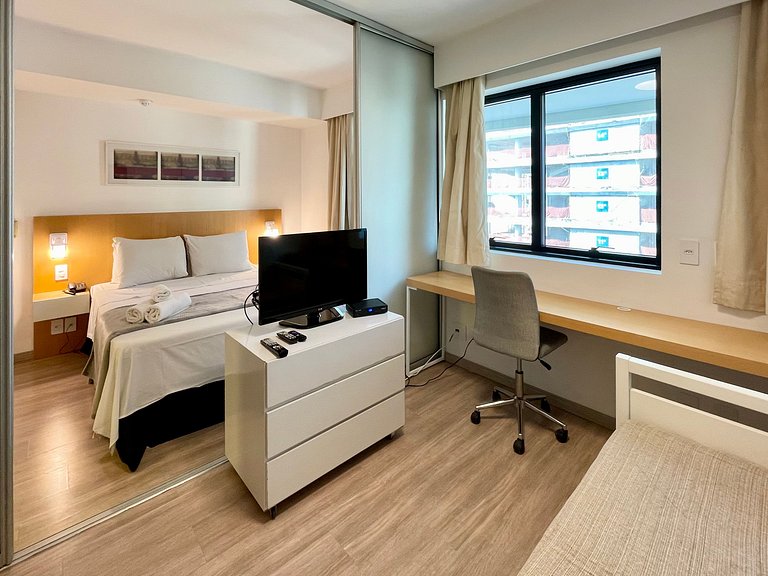 Flat incrível no hotel M. Ibirapuera c/ vaga