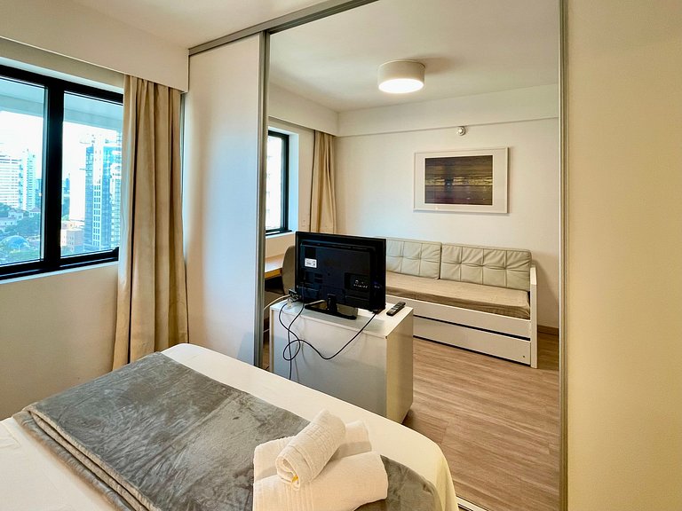 Flat incrível no hotel M. Ibirapuera c/ vaga