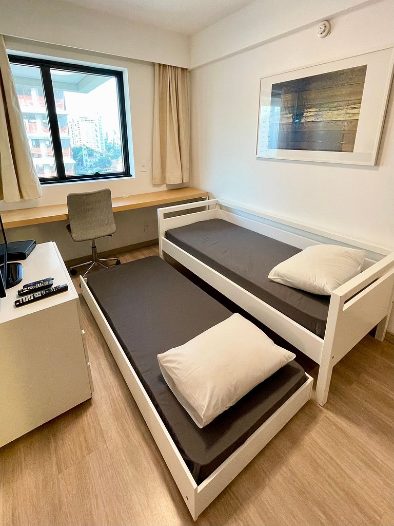 Flat incrível no hotel M. Ibirapuera c/ vaga