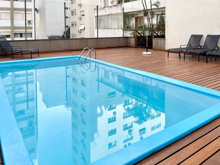 Flat próximo à Paulista, com vaga e piscina